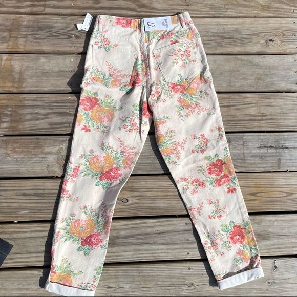 BDG Jeans Nwt Urban Outfitters Floral Skinny Size 27 - Cream/Pink, Size: 27 - Picture 3 of 4